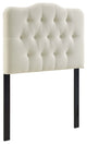 Modway Bedroom Annabel Twin Fabric Headboard, Ivory