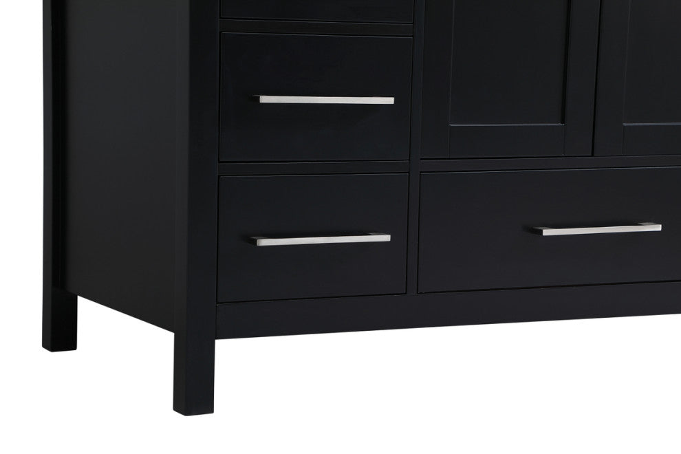 Iris 48" Single Bathroom Vanity, Black With Backsplash