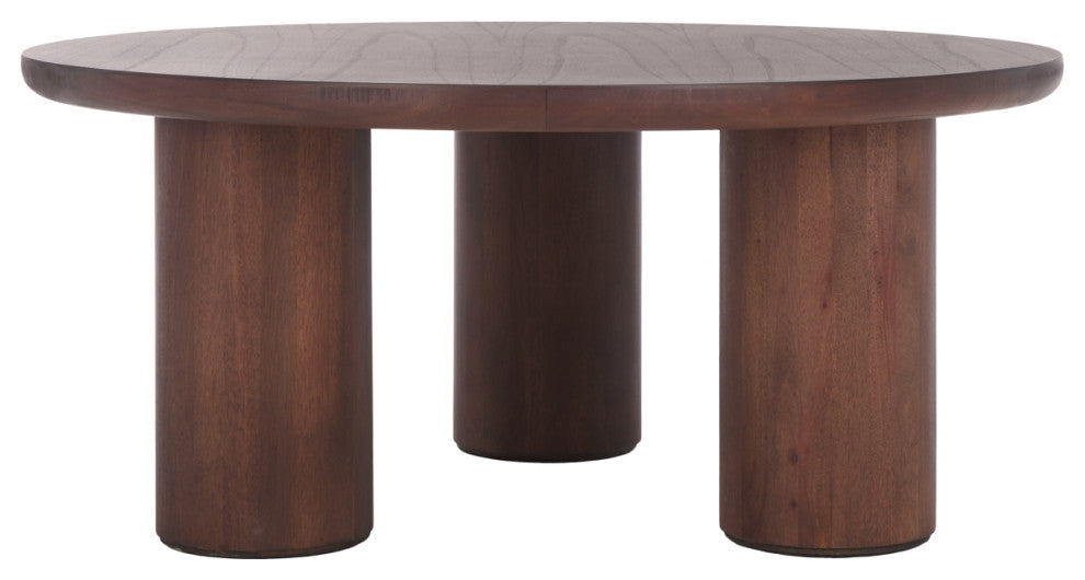 Safavieh Mork 3 Leg Round Coffee Table, Brown