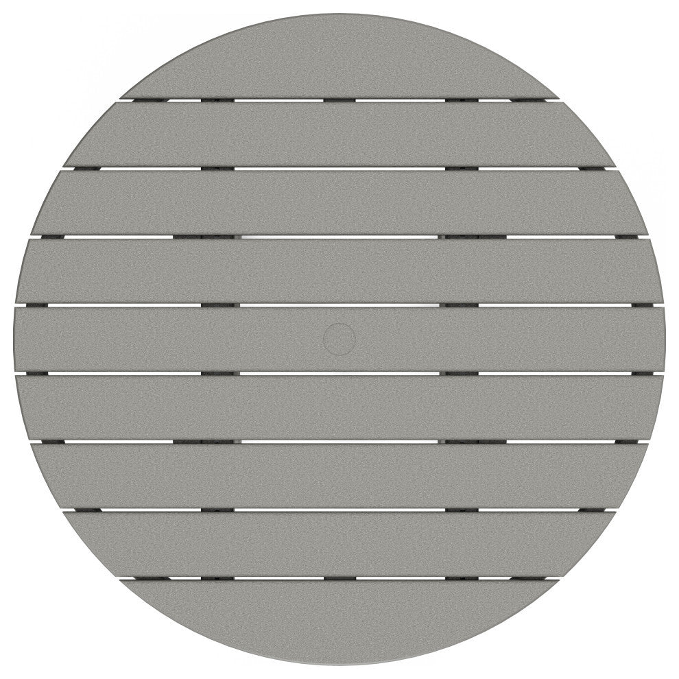 Polywood 36" Round Farmhouse Bar Table, Slate Gray