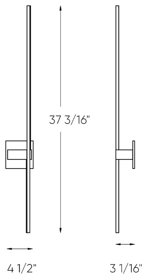 DALS Lighting Wall Straight LED Light, White, 37"