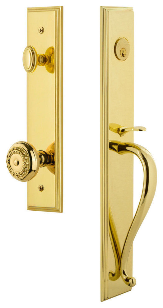 Carre' 1-Piece Dummy Handleset, S Grip and Parthenon, Lifetime Brass, 849123