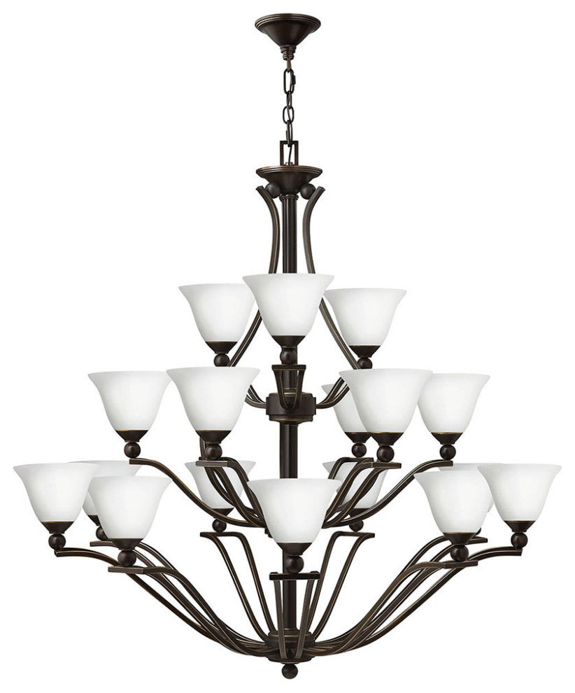 Hinkley Bolla Extra Large Three Tier, Olde Bronze With Opal Glass
