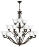 Hinkley Bolla Extra Large Three Tier, Olde Bronze With Opal Glass