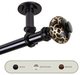 Kubrik Ceiling 1" Curtain Rod/Room Divider, Black, 48-84"