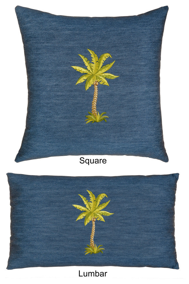Linum Home Textiles Colton Denim Decorative Pillow Cover, Denim Blue, Square