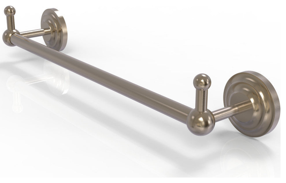 Prestige Que New 18" Towel Bar with Integrated Hooks, Antique Pewter
