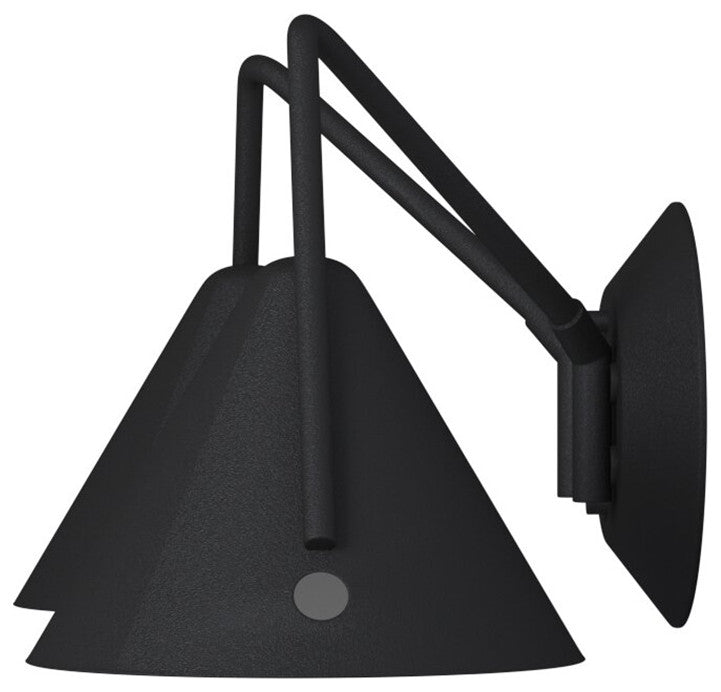 Zag - 2-Light LED Wall Sconce - Textured Matte Black Shade Finish