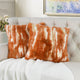 Jacquard Faux Fur Pillow Covers Set of 2, Burnt Orange, 26'' x 26''