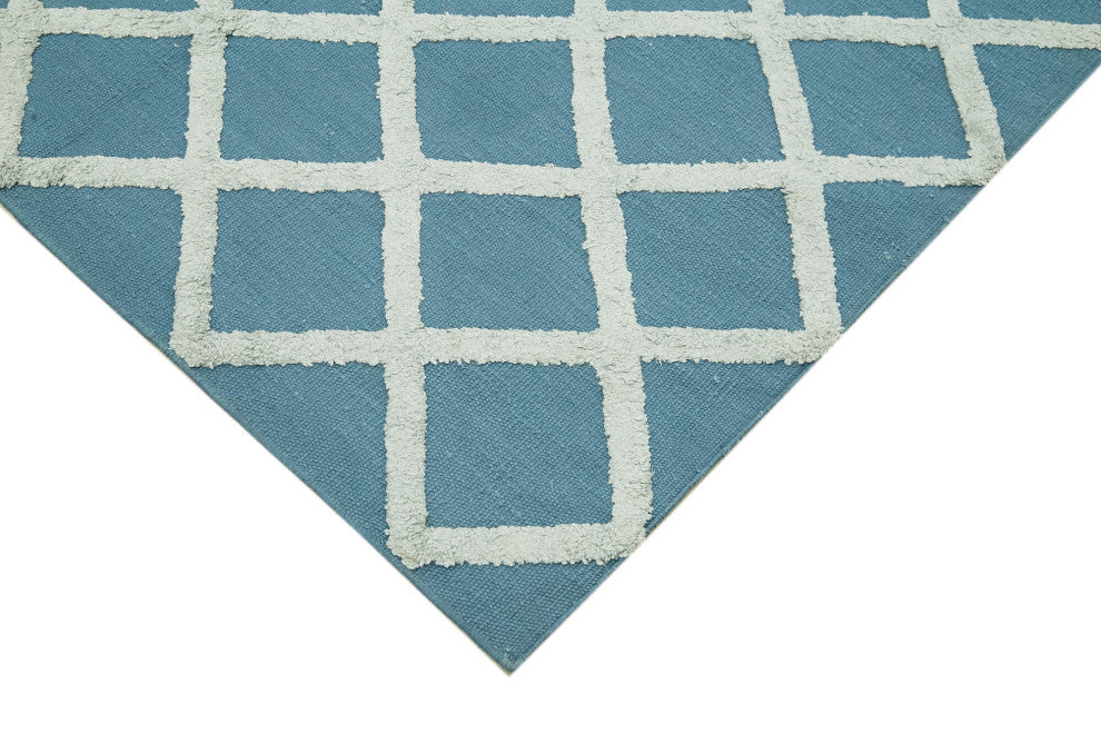 Rug N Carpet - Handmade Modern Design 9' 0'' x 12' 0'' Wool Flatweave Kilim Rug