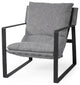 Stone Gray and Black Metal Sling Chair