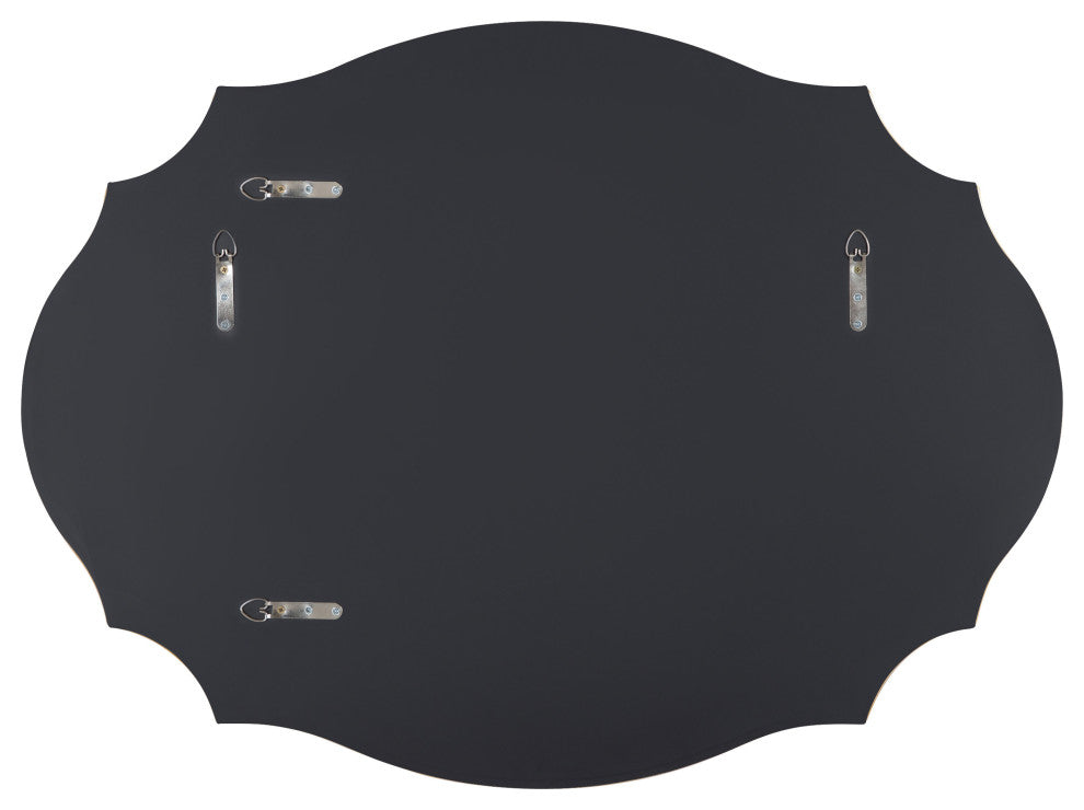 Leanna Scalloped Oval Wall Mirror, Black, 18x24