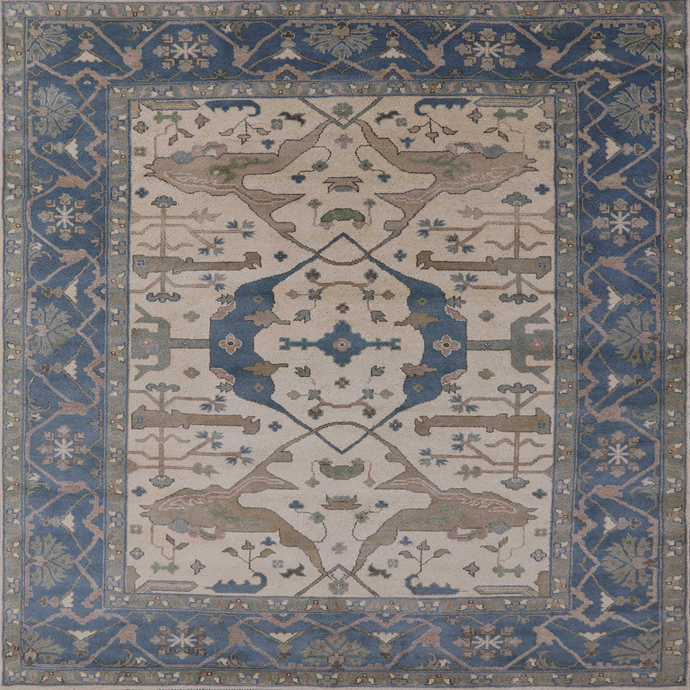 Ahgly Company Indoor Square Mid-Century Modern Area Rugs, 7' Square