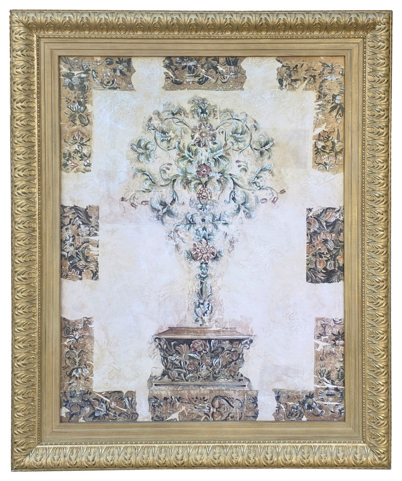 Large Wood Matte Light Gold Framed Artistic Graphic Wall Art Hcs7293