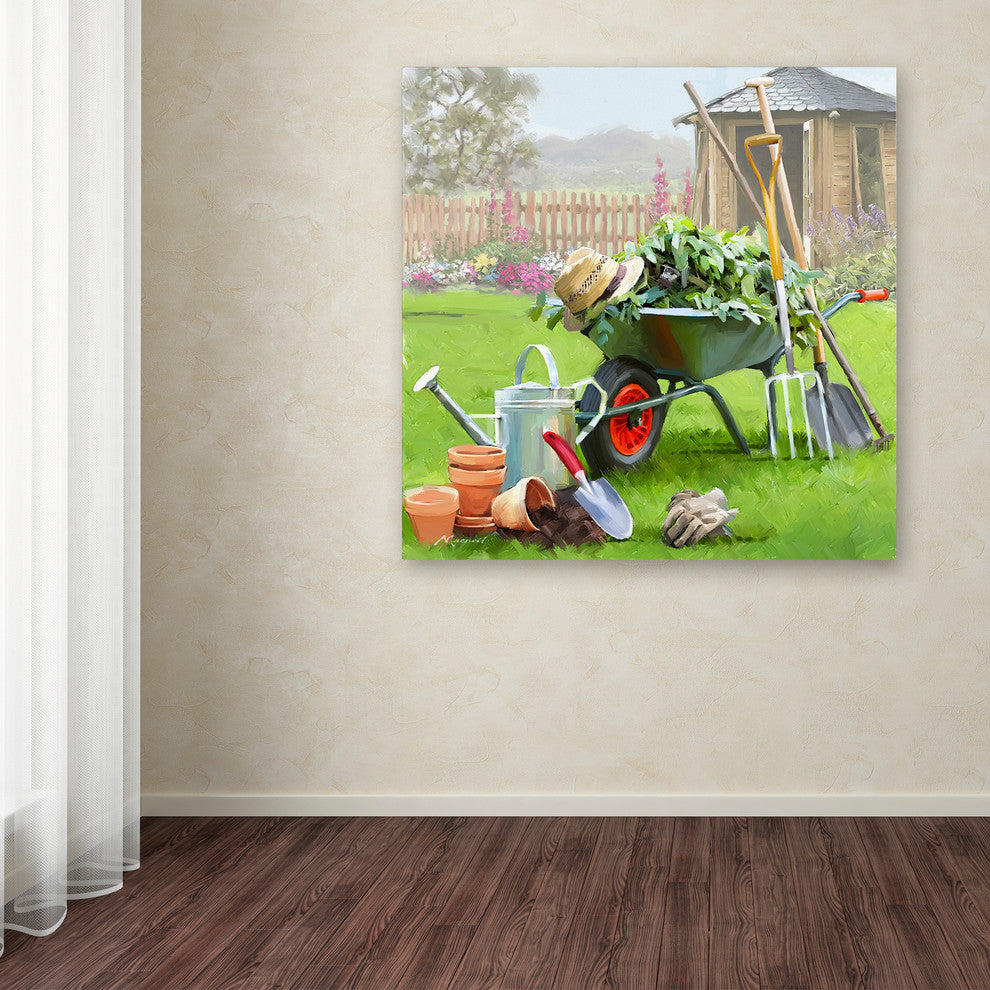 The Macneil Studio 'Gardening' Canvas Art, 14"x14"