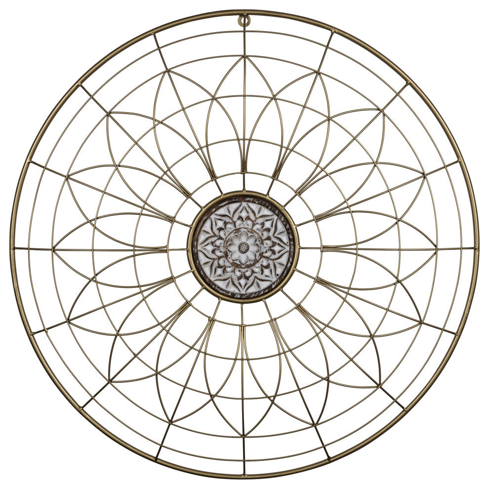 Bohemian Gold Wire Mandala Wall D"cor