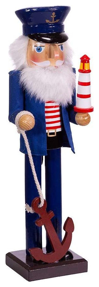 Kurt Adler 15" Sailor Nutcracker with Anchor and Lighthouse