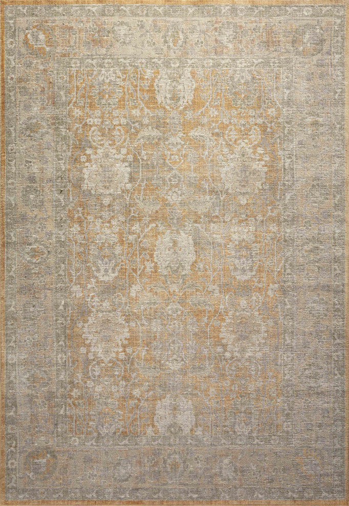 Chris Loves Julia x Loloi Rosemarie Area Rug, Gold/Sand, 6'-3" X 9'