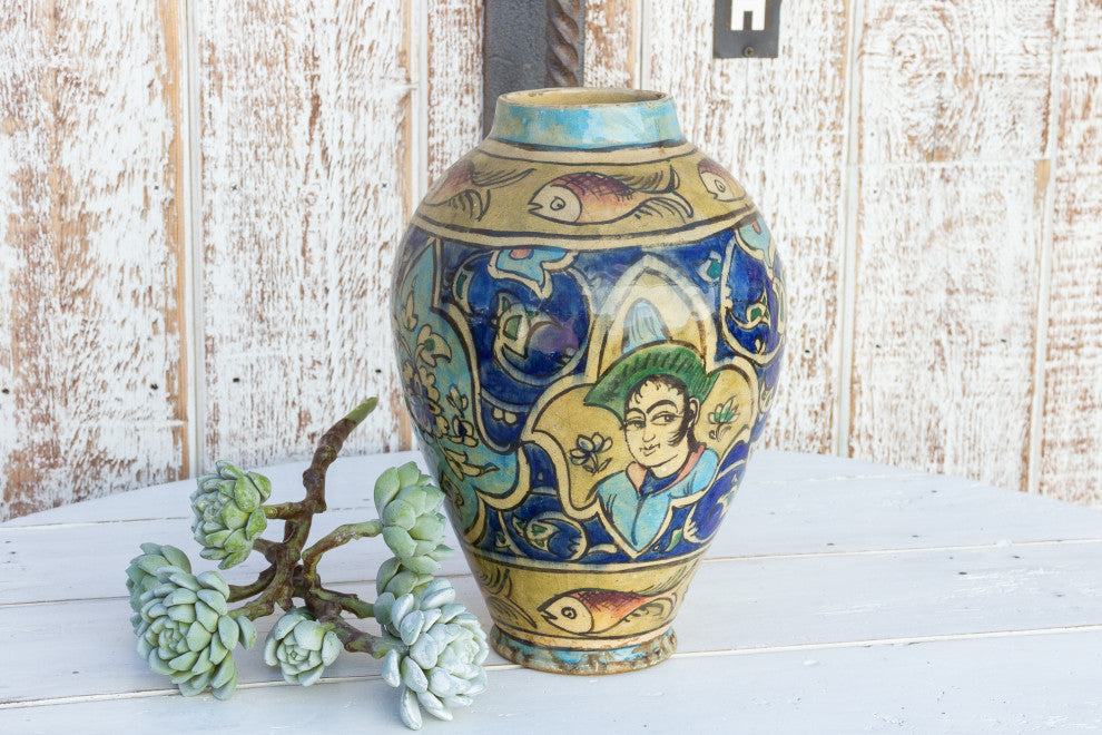 Beautiful Mughal Empire Painted Vase