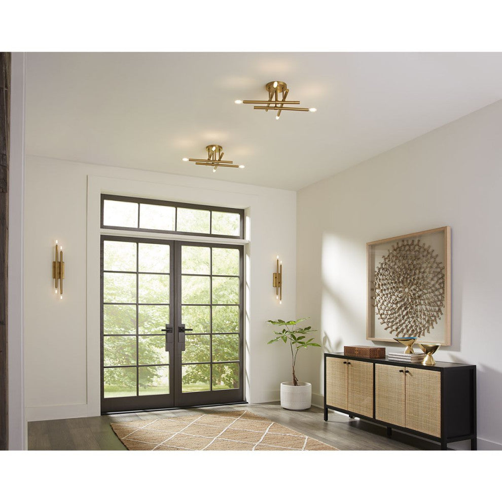 Arya Collection Four-Light Brushed Gold Luxe Wall Bracket