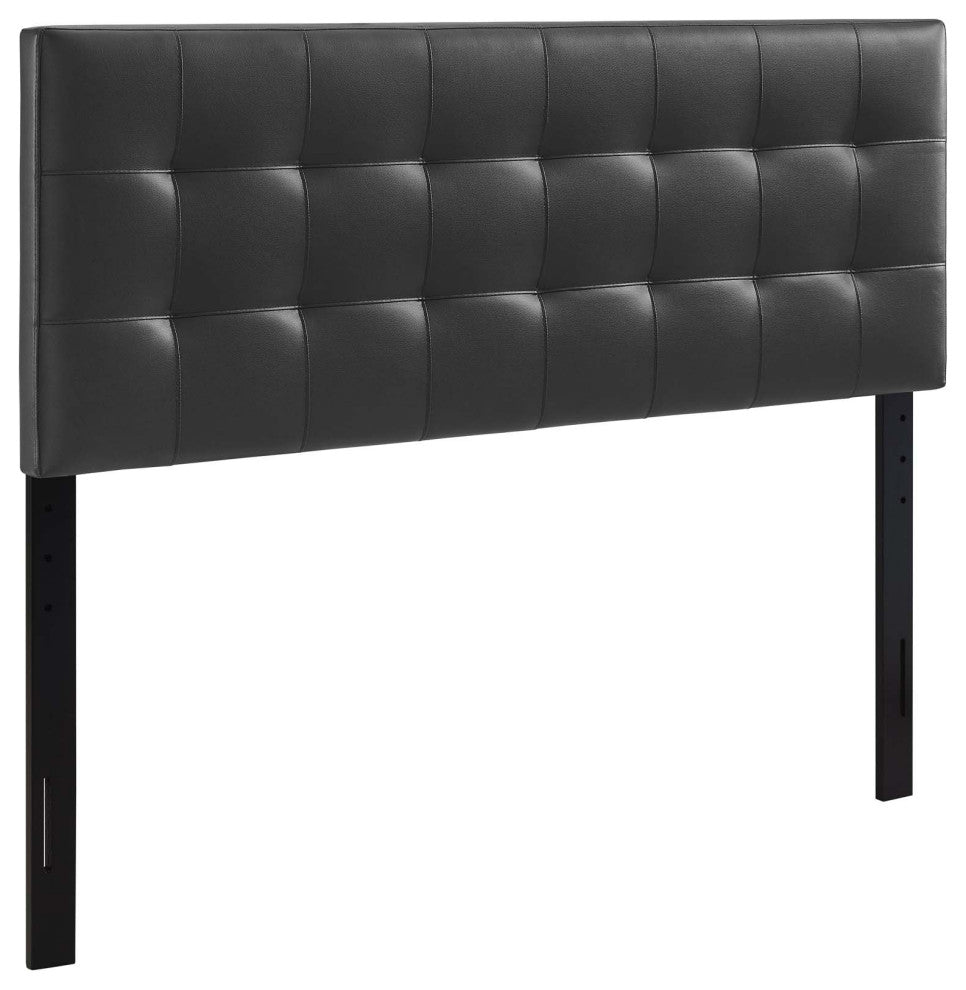 Lily Full Upholstered Vinyl Headboard, Black