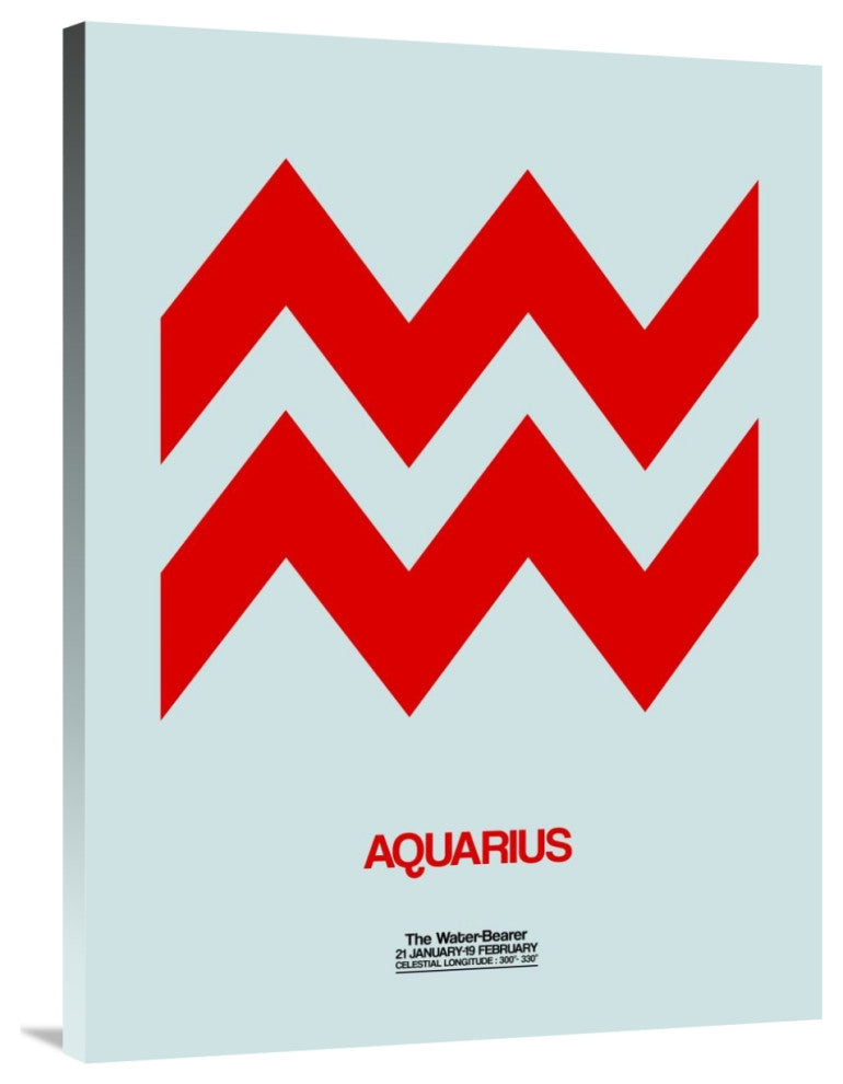 "Aquarius Zodiac Sign Red" Fine Art Print