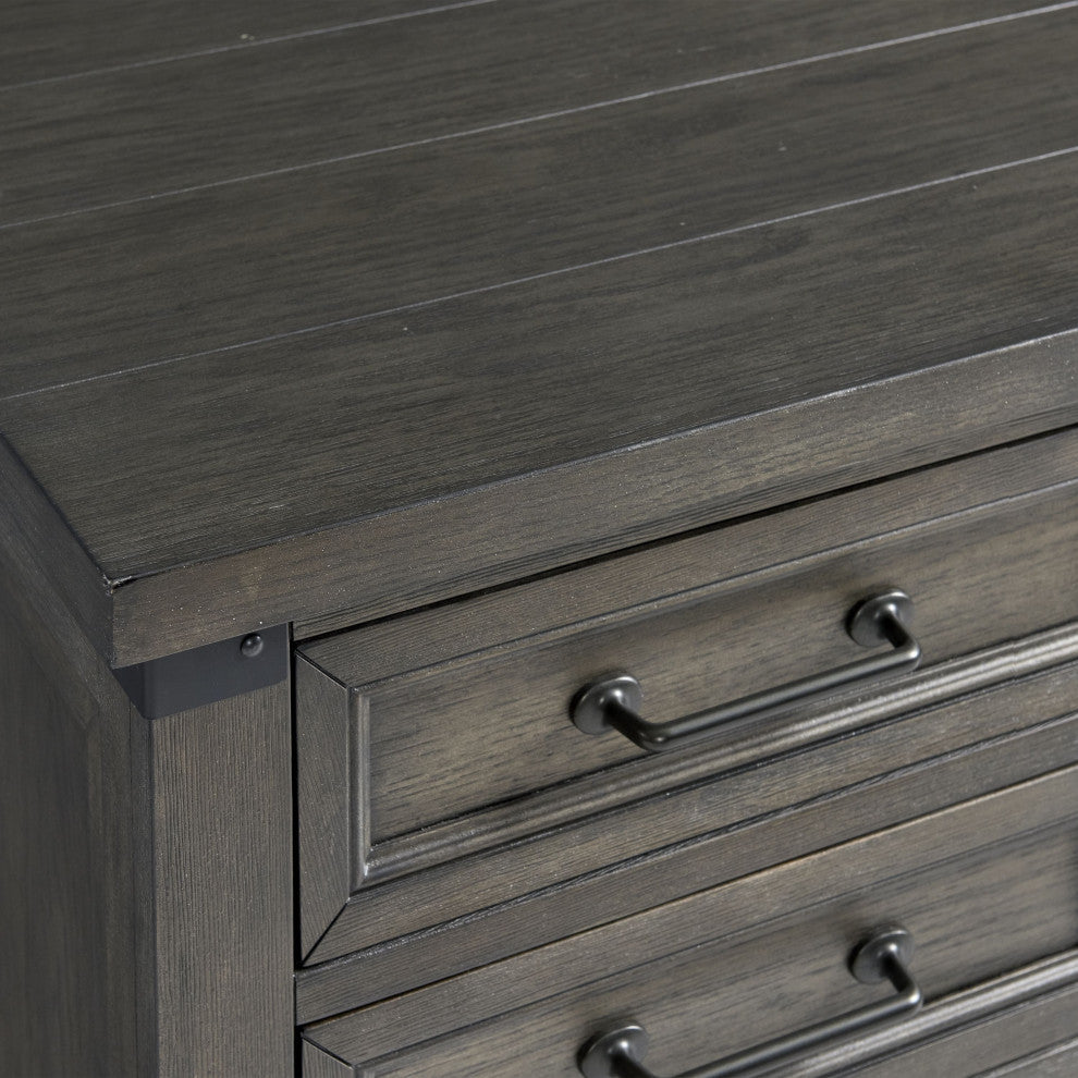 Foundry 66" Wide Executive Desk, Brushed Pewter