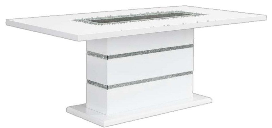 ACME Elizaveta Dining Table, Gray Velvet