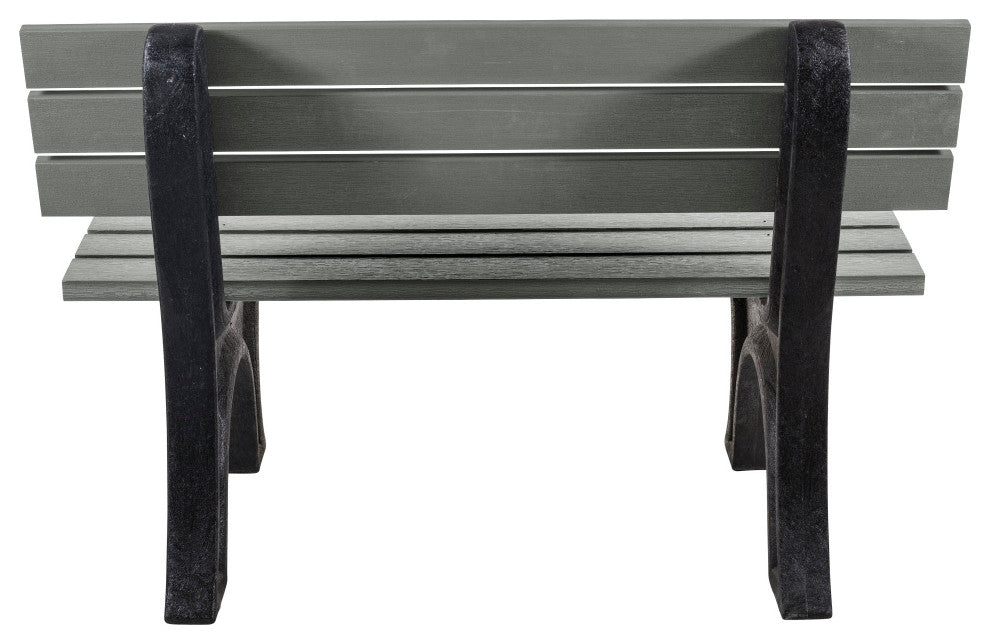 Aurora Traditional 4' Park Bench, Weathered Acorn, Coastal Teak
