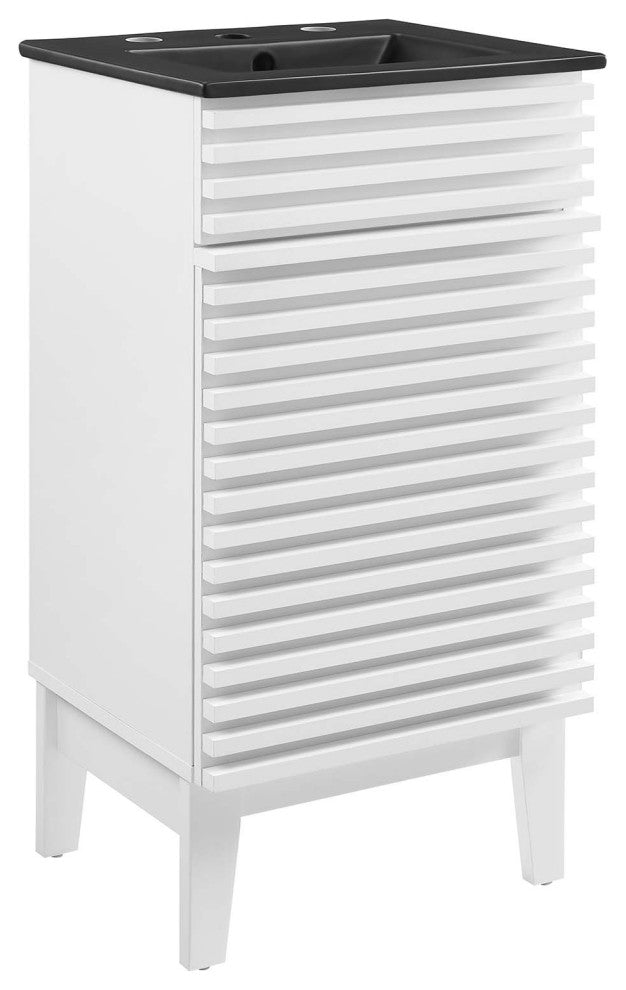 Render 18" Bathroom Vanity, White Black