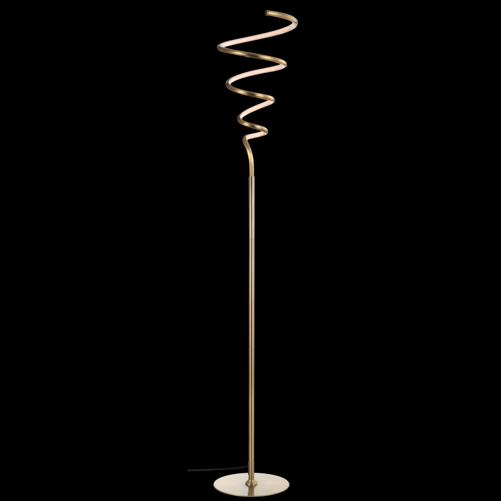 Scribble 60.5" Modern Metal Integrated LED Floor Lamp, Gold