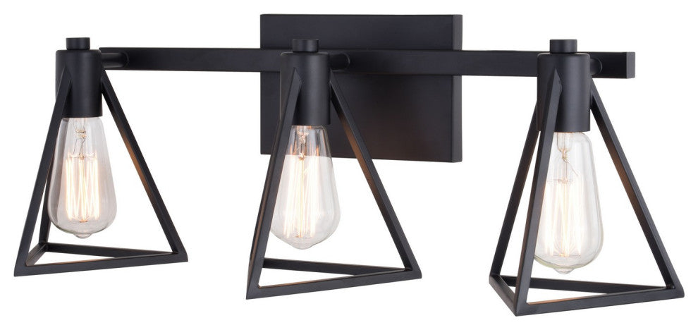 Ravenna Three Light Vanity in Matte Black