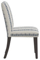 Square Dining Chair With Tapered Legs, Ikat Scribble Slate Oga