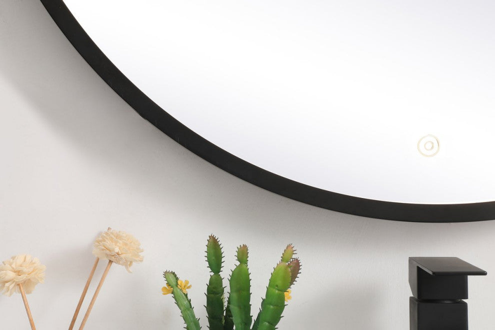 Modern Black Led Mirror, 32"
