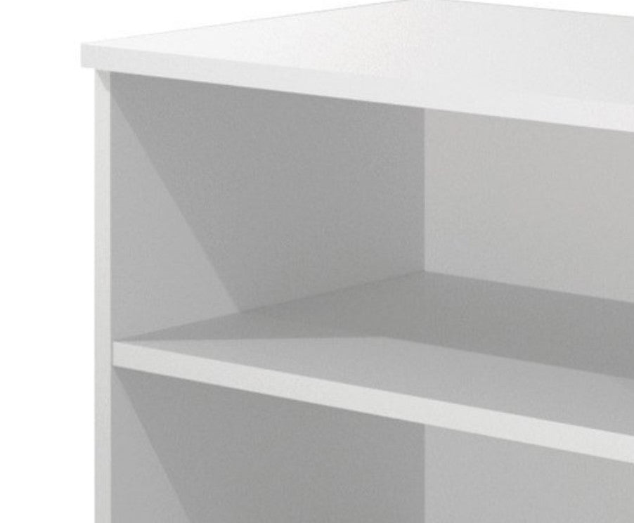 Sideboard, Spacious Design With 3 Open Shelves & 2 Storage Drawers, White