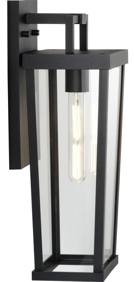 Tryon One-Light Black New Traditional Outdoor Wall Lantern, 7x7x18"
