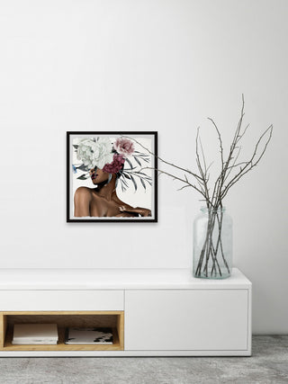 "Take a Flower" Framed Painting Print, 12x12