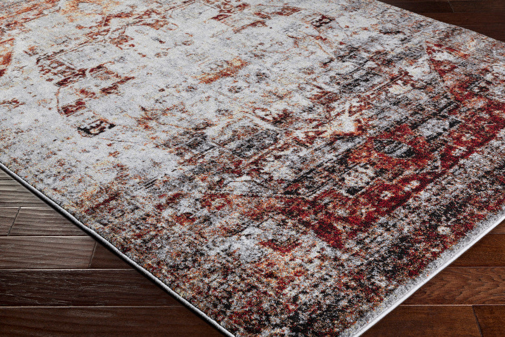 Surya Serapi SRP-1010 5'3"x7'3" Rug, Red/Ivory/Black/Orange/Gray/Yellow