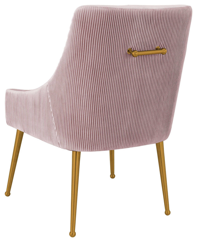 Beatrix Pleated Velvet Side Chair, Mauve