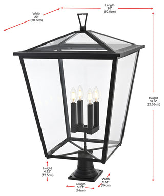 Home Living 20" Outdoor Post Light, Black