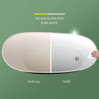 Acrylic Slipper Freestanding Flatbottom Soaking Bathtub, Black, 59"29"