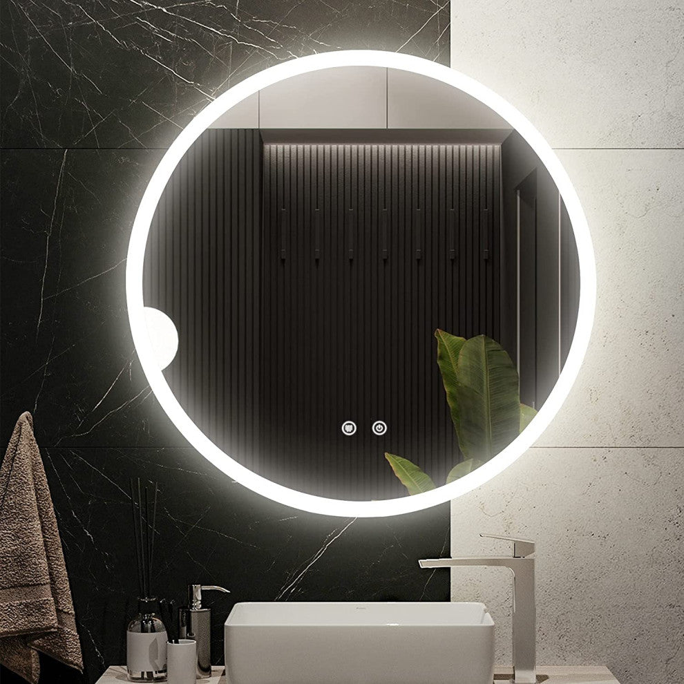Bathroom LED Make Up Mirror Smart Touch Control 3 Color Dimming Light Waterproof