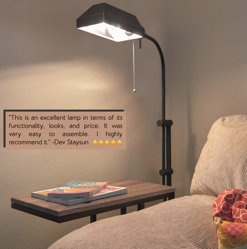 Kira Home Prescott 58" Adjustable Standing Pharmacy Floor Lamp, Includes 6W LED,