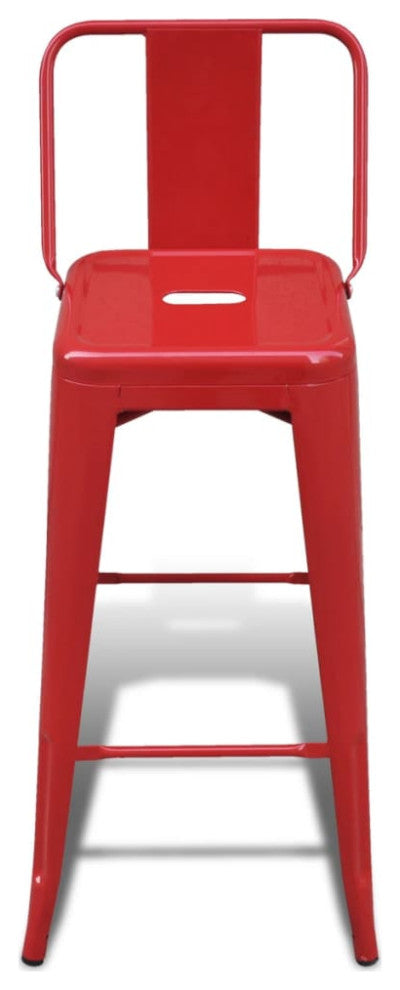 vidaXL Bar Stools 4 pcs Red Steel