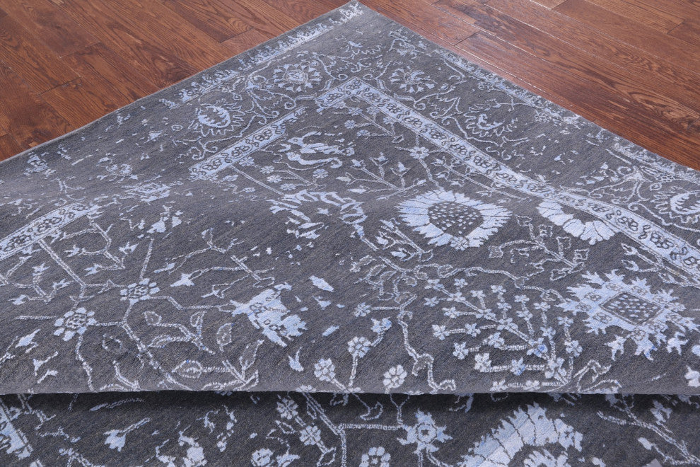 Hand Knotted Persian Wool and Silk Rug 8' 2" X 10' 0" Q6202