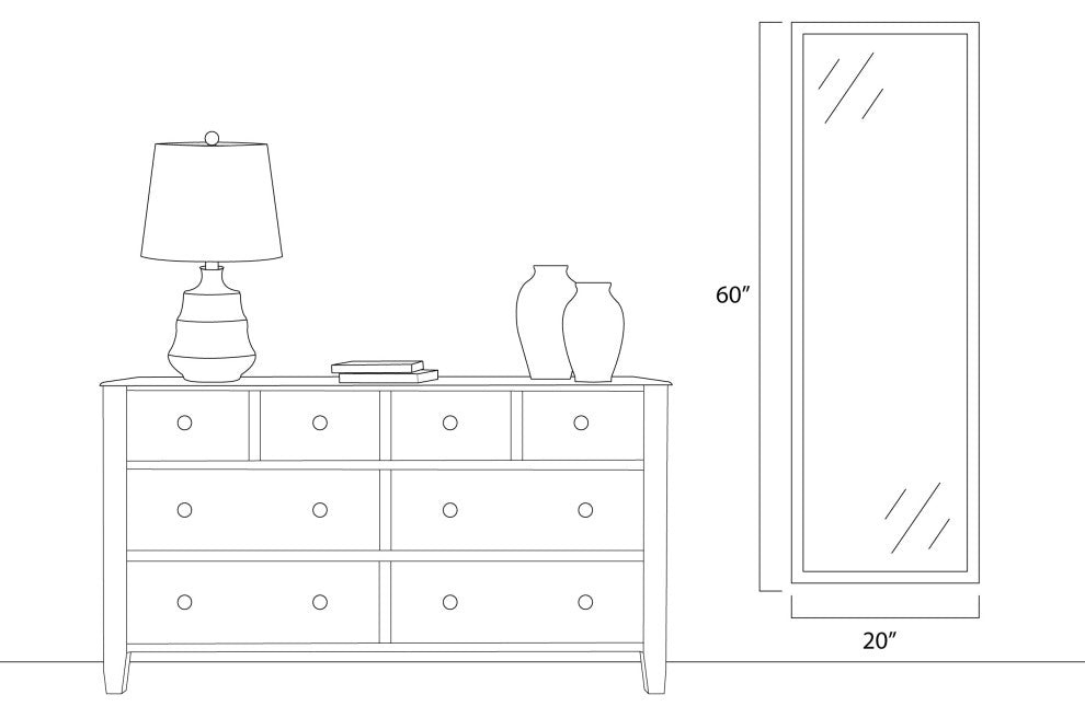 Crenshaw Framed Wall Mirror, Silver, 20" X 60"