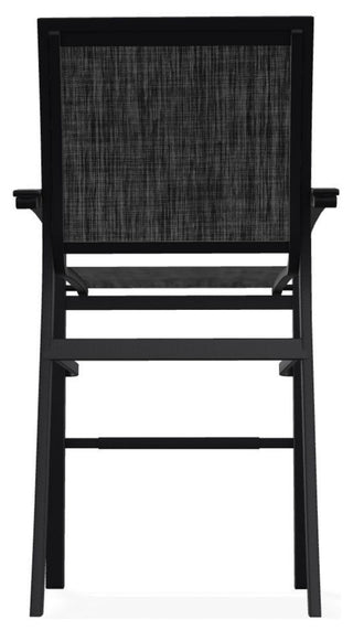 Bazza Sling Bar Height Stackable Outdoor Stool, Augustine Shadow/Black