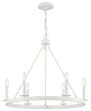 6-Light Chandelier, Bisque White