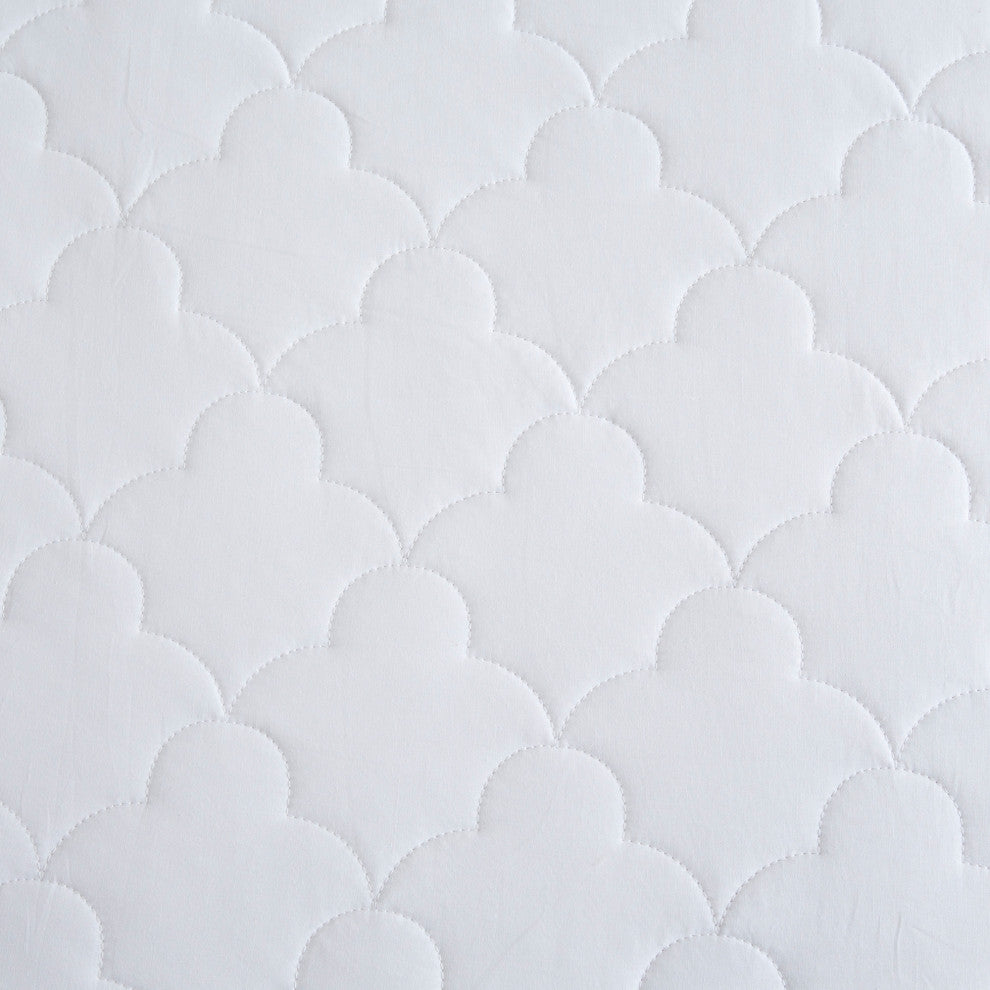 Sleep Philosophy Percale Double Insertion Filled Mattress Pad, White, Twin
