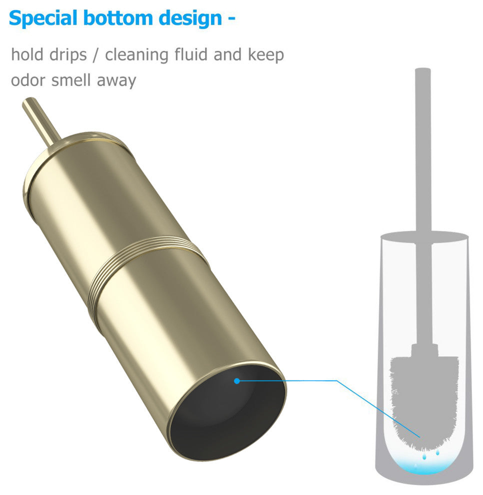 nu steel Round Shape Stainless Steel Toilet Brush Holder